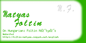 matyas foltin business card